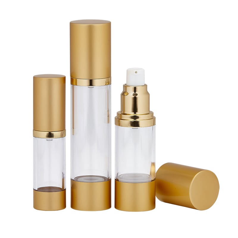 O_JS030MG | 30 ML In-Stock Gold & Clear Airless Bottle