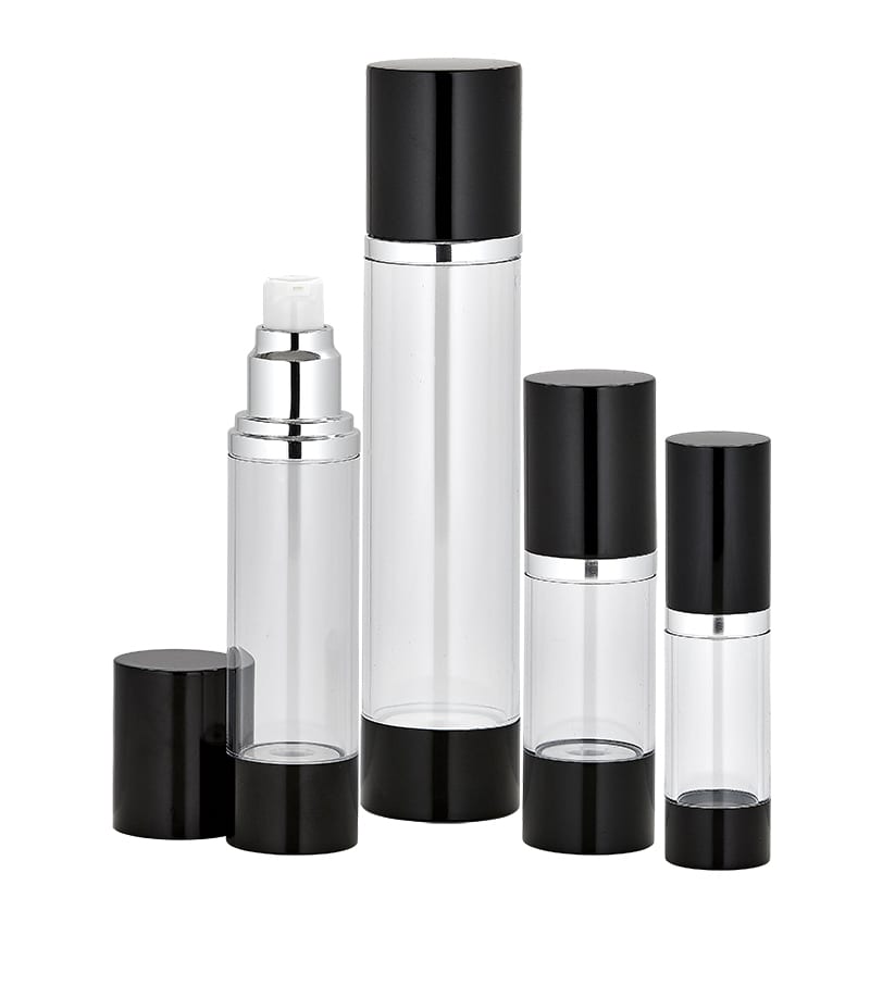 O_JS030_B | 30 ML  In-Stock Clear & Black Airless Bottle