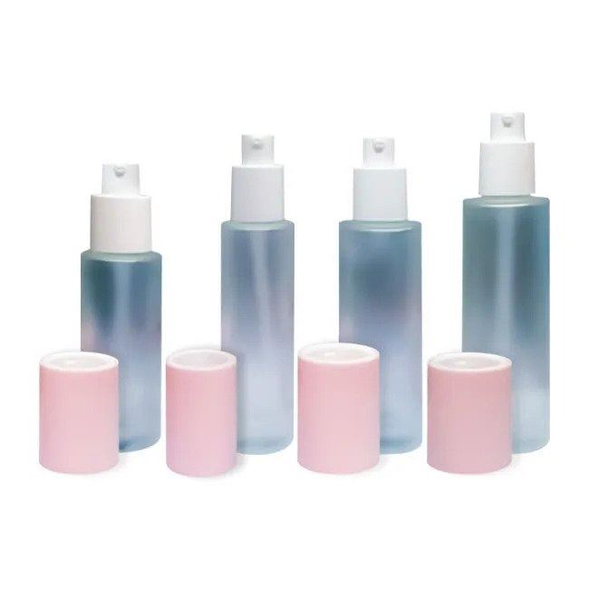 GPRB040 | 40 ML Cylindrical Glass Bottle With Pump & Overcap